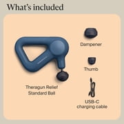 Therabody Theragun Relief Handheld Percussion Massage Gun - Easy-to-Use, Comfortable & Light Personal Massager for Every Day Pain Relief Massage Therapy in Neck, Back, Leg, Shoulder and Body (Navy)