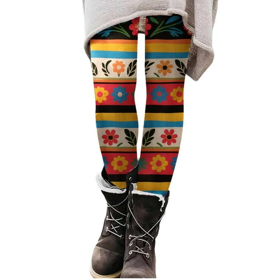 Bovemsi Womens Pants Fleece Leggings Denim Printed Casual Boot Warm High Waisted Fall Winter Trendy Tight Travel Pants