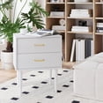 thumbnail image 7 of 26 H White Nightstand with 2 Drawers, Small Night Stand with Gold Handles, Bedside Table with Solid Wood Legs, Tall Nightstands for Bedroom, 7 of 7