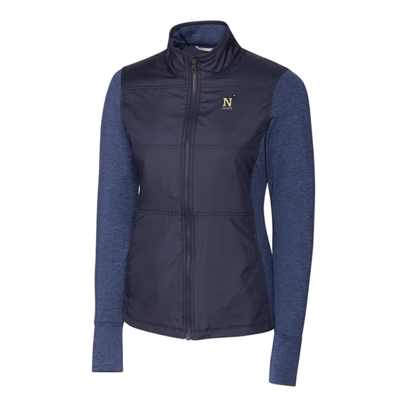 Women's Cutter & Buck Navy Navy Midshipmen Stealth Full-Zip Jacket