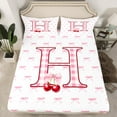 thumbnail image 2 of Feelyou Cartoon Plaid Letter H Full Size Sheets, Dreamy Pink Ribbon Cherry Bed Sheets, Fairy Tale Style Sheet Sets, Luxury Bedroom Decor, 4pcs, 2 of 7