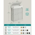 thumbnail image 4 of 14.5 Gallon (55L) Wicker Laundry Hamper with Lid Laundry Basket with Handles Clothes Hamper Foldable Removable Liner Bag White, 4 of 6