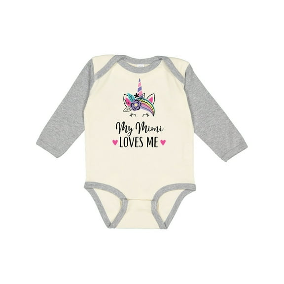 Inktastic My Mimi Loves Me Girl Unicorn Girls Long Sleeve Baby Bodysuit