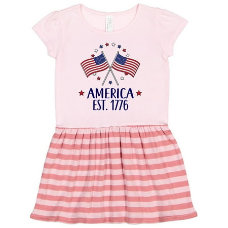 

Inktastic America Est 1776 4th of July Gift Toddler Girl Dress