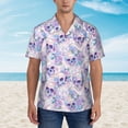 thumbnail image 2 of Susaid white Skull crystal flower Print Hawaiian Shirts for Men Women,Hawaiian Summer Short-Sleeve Casual Relaxed-Fit Button-Down,3X-Large, 2 of 7