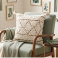 thumbnail image 2 of Desert Fields Sadie 20" x 20" White/Tan Diamond Cotton and Jute Adult Decorative Throw Pillow, 2 of 9