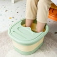 KQJQS Portable Foot Bath Spa Bucket with Handle and Lid, Foldable Foot Soaking Tub with Massage