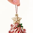 thumbnail image 4 of 3.15 in 2D Candy Cane Christmas Ornament, Vintage Red and White Hanging Pendant with Santa, Gnome, Reindeer and Sleigh Artwork for Tree and Seasonal Display, 4 of 7