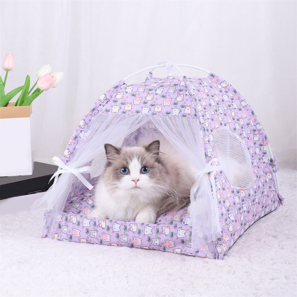 Pet Tent House Portable Removable Breathable Teepee Dogs Cats Indoor Outdoor Kennels for Camping