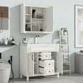 thumbnail image 4 of Miekor Furniture 36" Bathroom Vanity with Top Sink, White Mirror Cabinet, Modern Bathroom Storage Cabinet with 2 Soft Closing Doors and 2 Drawers, Single Sink Bathroom Vanity 15AAK, 4 of 9