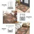 thumbnail image 3 of Yamaziot 3'x5' Area Rugs for Living Room, Washable Bedroom Throw Rug, Non-Slip Mat, Brown Medallion Distressed Vintage Boho Floor Carpet, 3 of 10