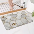 thumbnail image 4 of White Gray Gold Leaf Marble Pattern Bathroom Rugs Mat,Non Slip Microfiber Bathroom Rug,Rubber Backing,Soft Bathroom Mats for Bathroom Floor,Tub and Shower,17x27in(43x68cm), 4 of 5
