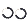 thumbnail image 1 of Pendientes de cristal con cuentas circulares hechos a mano, pendientes de moda femenina, personalidad simple, pendientes retro exagerados, 1 of 5