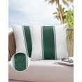 thumbnail image 6 of Pack of 2 Outdoor Pillow Covers, Green White Stripes Minimalist Simple Pattern Waterproof Square Throw Pillowcase Cushion Decorative Pillow Covers for Couch Patio Tent, 20x20 in, 6 of 6