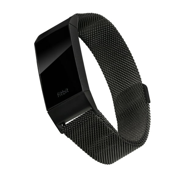 WITHit Black Stainless Steel Mesh Band for Fitbit® Charge 3 & 4 - Various Colors