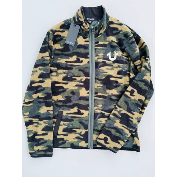 True Religion 105993 Camo Fleece Zip Jacket ( L )