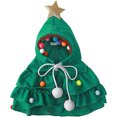 thumbnail image 1 of Disfraz navideño para mascota con gorro de Papá Noel, capa navideña para cachorro con estrella y pompones, vestido de cosplay para Navidad, ropa para mascotas, disfraz navideño para perro y, 1 of 5