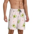 thumbnail image 2 of Naloa Avocado Doing Sport Yoga Men's Short Pajama Pants, Lounge Comfort Shorts with Elasticized Waistband and Side Pockets - Small, 2 of 9