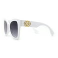 thumbnail image 3 of Womens Thick Plastic Mod Oversize Horn Butterfly Fashion Sunglasses White Smoke, 3 of 4