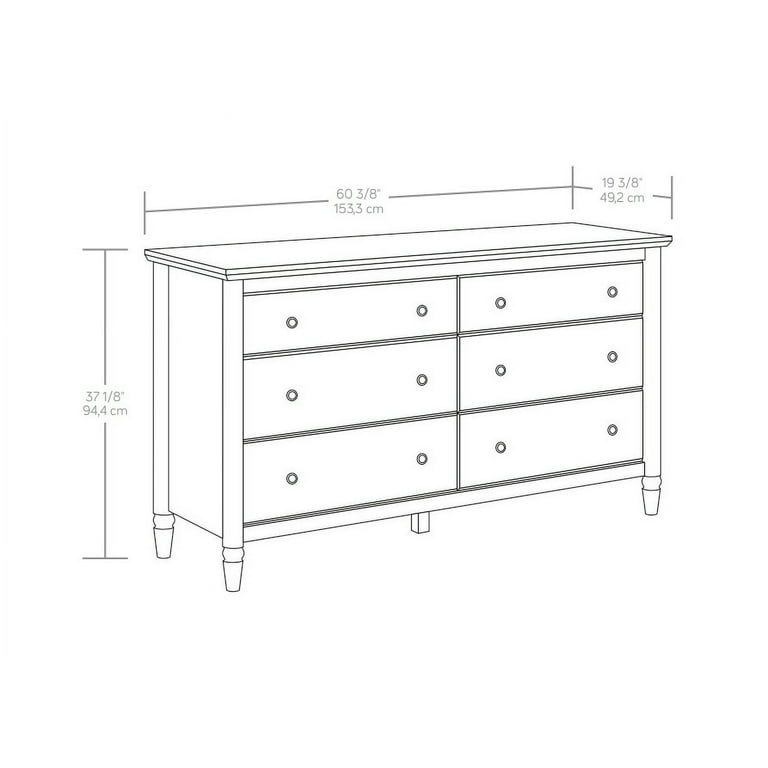 My Texas House Monroe 6-Drawer Dresser, Brushed Oak Finish