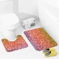 thumbnail image 4 of Rainbow Glitter Sparkle Bathroom Rugs, 2 Pieces Bath Rug Mat U Shaped Toilet Rugs, Soft Absorbent Bath Rugs, Machine Washable, Non-Slip Bath Mats For Tub, Shower And Bath Room, 4 of 6