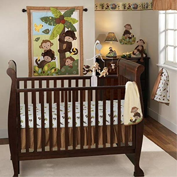 Bedtime Originals Curly Tails Monkey 3 Piece Baby Crib Bedding Set Brown Walmart Com Walmart Com