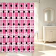 thumbnail image 2 of Manfei Modern Checkered Shower Curtain 72Wx72L,Minimalist Polka Dot Bathroom Curtain,Pink White, 2 of 5