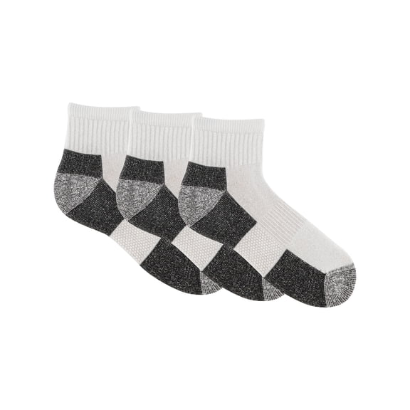 Gildan Men's Ultra Cotton Quarter Socks White, 3 Pack