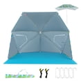 thumbnail image 5 of Biotree UPF50 Plus Sun Protection Beach Umbrella Tent with Portable Carrying Bag Pop Up Beach Shade for Outdoor, Blue, 5 of 12