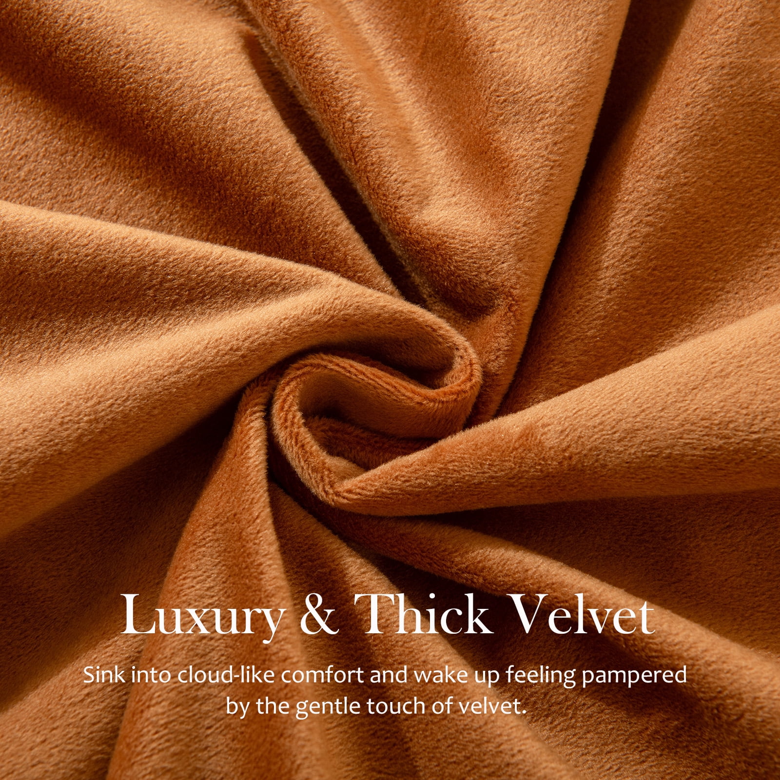 Caramel Velvet Comforter Set King, Ruffled Fluffy Plush Bedding with Pillowcases, All-Season Cozy Luxury Bed Set for Women & Girls