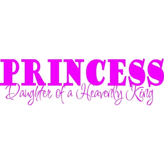 Father Daughter Wall Art Adhesive Decor | Princess Daughter Of A Heavenly King Wall Quote Decal | 4" x 20" Stick And Peel Girls Kids Bedroom Living Vinyl Decoration Sticker