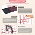 thumbnail image 6 of FDW 36 inch Foldable Metal Dog Crate for Medium Dogs, Double Door, Divider, Removable Tray(Pink), 6 of 7