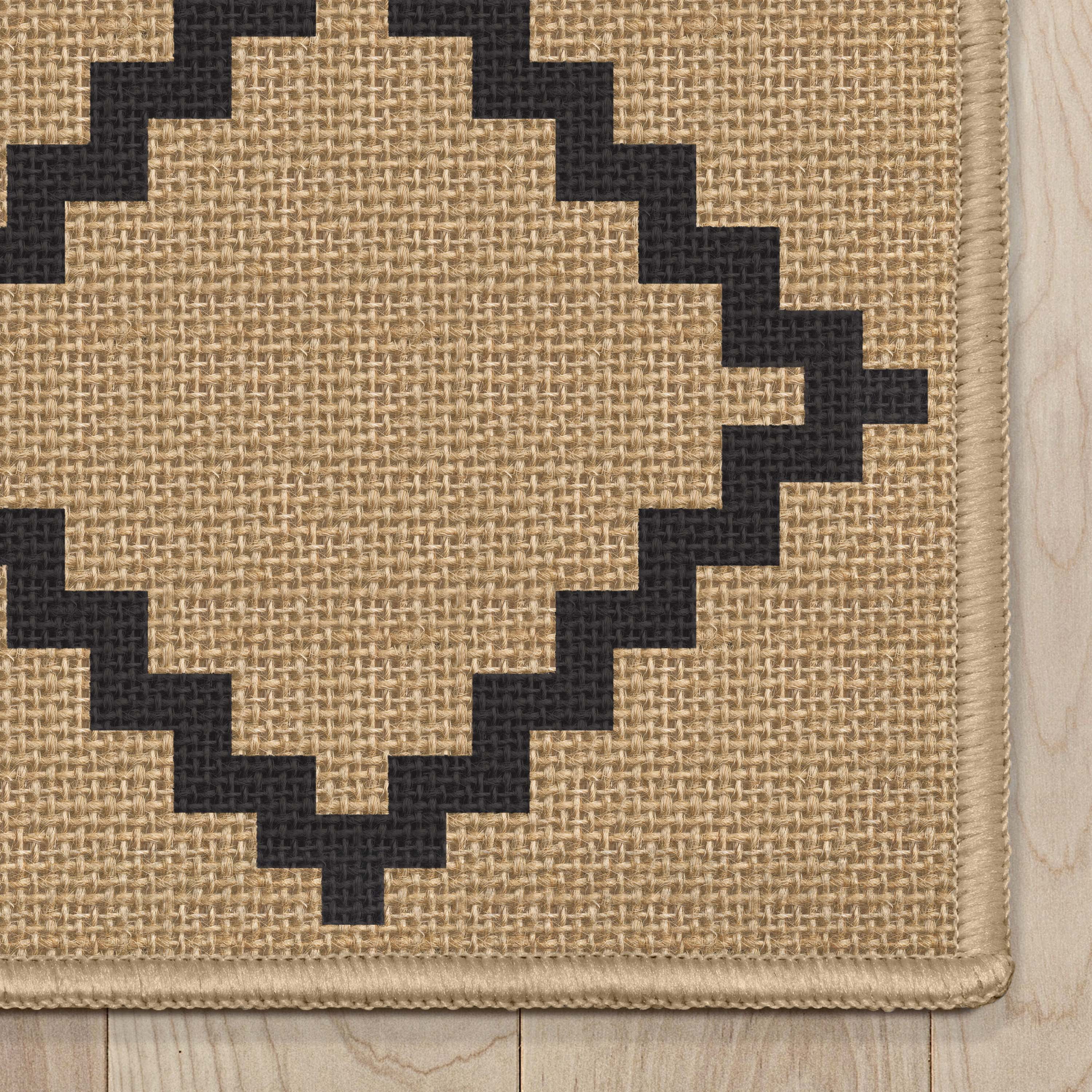 Well Woven Jute Akita Modern Moroccan Flat-Weave Black 2'3" x 7'3" Runner Rug
