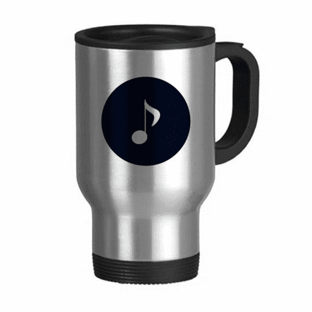 

White Music Quaver Notes Black Travel Mug Flip Lid Stainless Steel Cup Car Tumbler Thermos