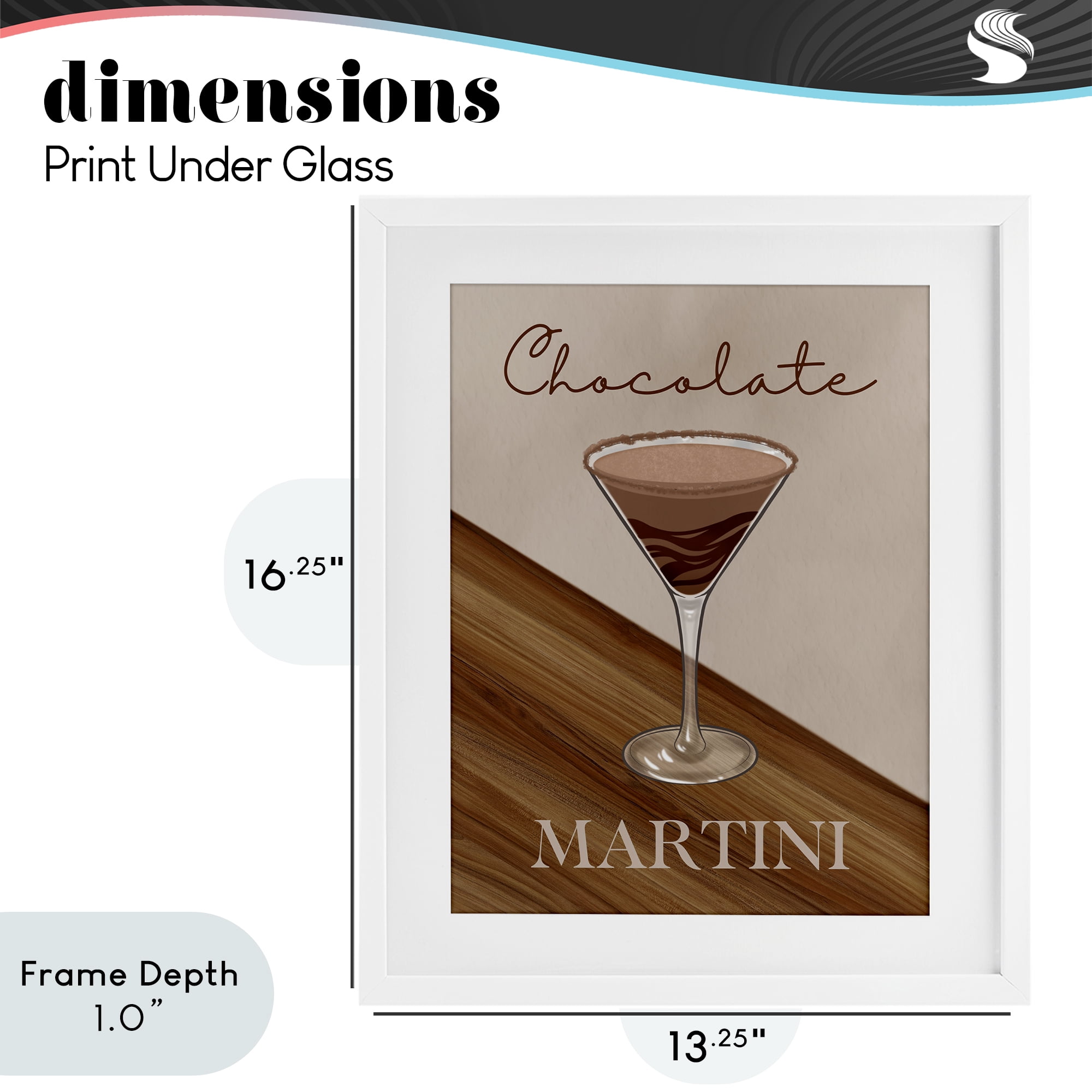 Stupell Industries Chocolate Martini on Brown White Framed Print Under Glass, design by Marcus Prime