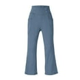 thumbnail image 4 of SUXIAN Girls Leggings Lined Solid Color Jogger Soft Casual Winter Warm Stretchy Trousers Toddler Pants Blue 7-8 Years, 4 of 7