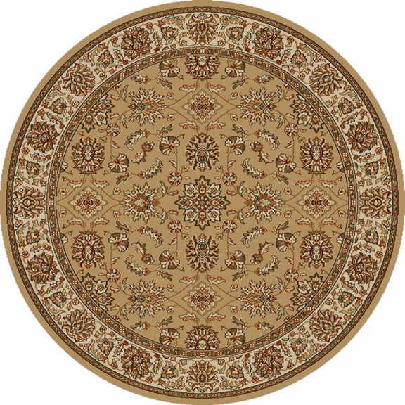 Radici Usa Como Area Rug 1592 Beige Italian Bordered 8' x 8' Round