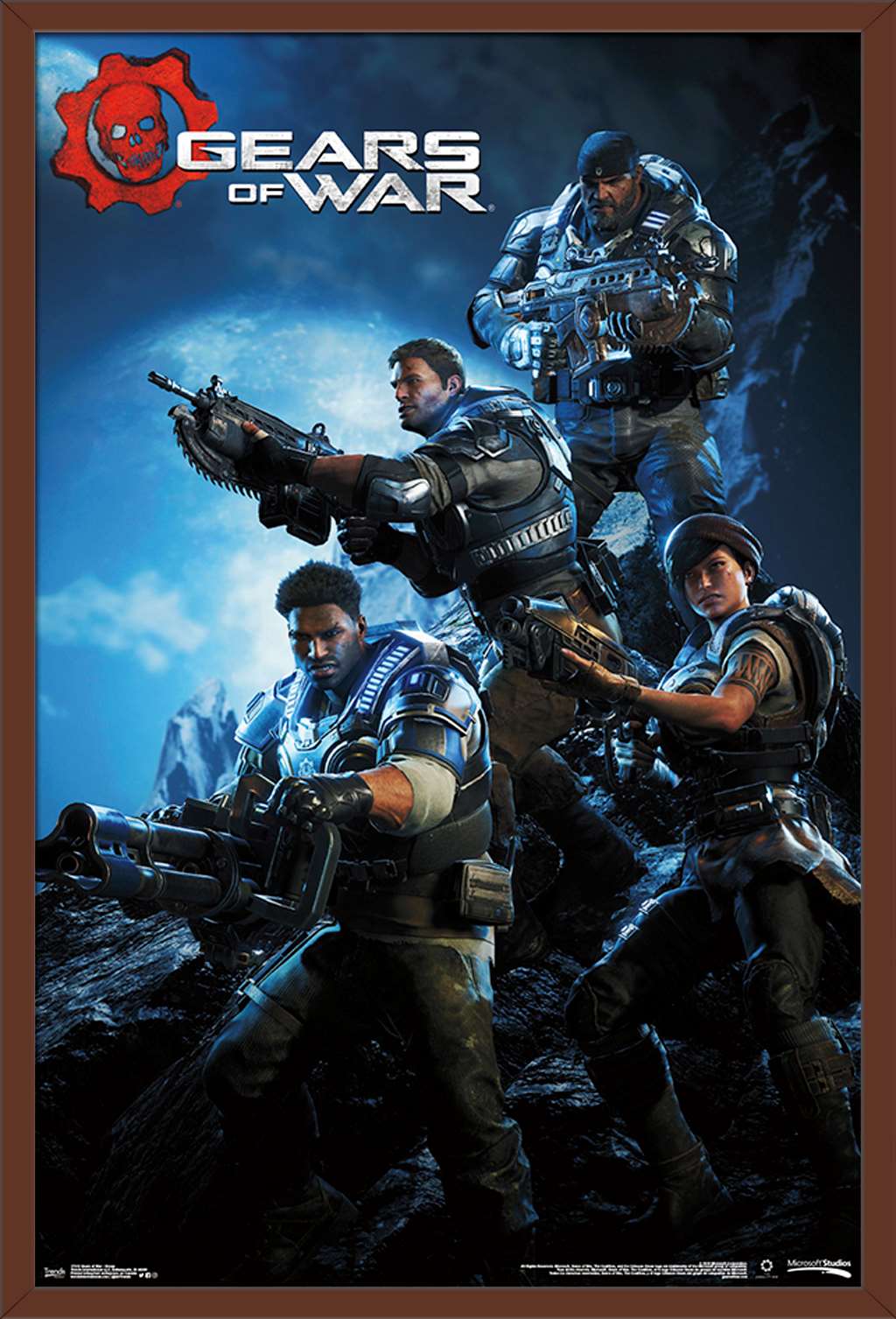 Gears 5 Group Wall Poster, 22.375" x 34", Framed
