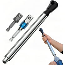 Impact Offset Extension Wrench for Electric Drill & Socket Sets - 1/2" Heavy-Duty Ratchet Adapter with 2 Socket Converters, Reach Extender Tool for Narrow Spaces