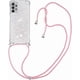 thumbnail image 2 of Mobile Phone Lanyard Case for Xiaomi Redmi 13C, Glitter Diamond Ultra Thin Soft Silicone Case with Cord, Light Pink, 2 of 5