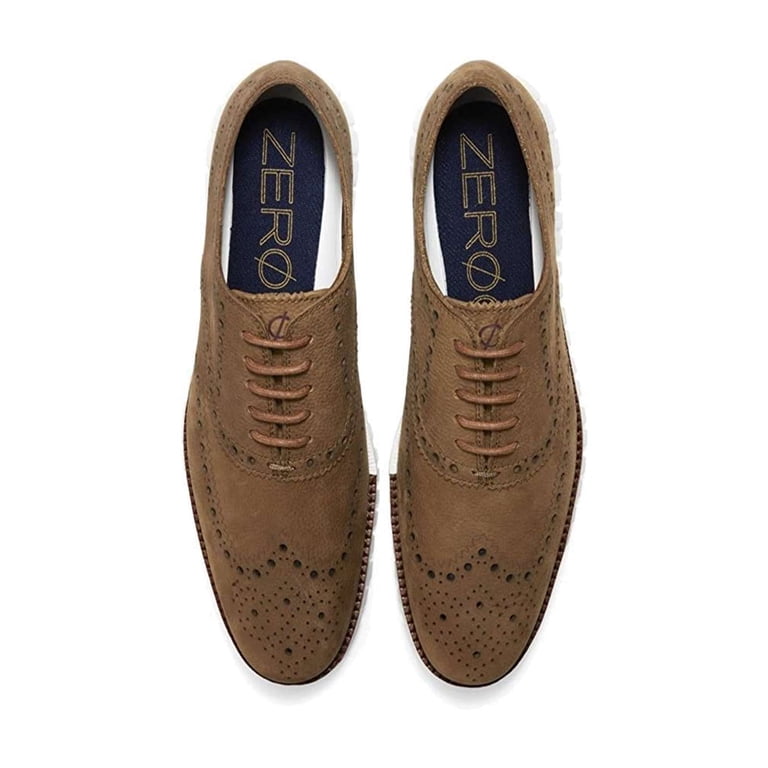 Cole Haan Zerogrand Wingtip Oxford Men 9M Suede Leather Tan Perforated Casual Cole Haan Men main image 2