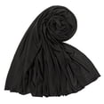 thumbnail image 2 of Women's Stretch Jersey Hijab Scarf with Soft Knit Fabric and Long Length for Daily Wear Travel Modest Fashion and Religious Occasions Black, 2 of 4