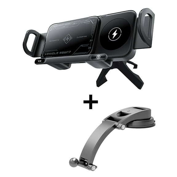 Upgrade High Intelligent Mobile Phone/Pad Holder 2 In 1 Auto Rotating Phone Holder Wireless Charging Dock Smart Car Mount For Smartphone/Tablet/Foldable Device