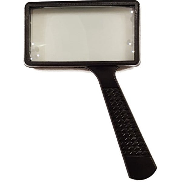 magnifying glass for reading (3x), real glass, large rectangle viewing pane