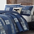 thumbnail image 2 of Full/Queen size 100-Percent Cotton Reversible 3 Piece Blue Patchwork Quilt Set, 2 of 3