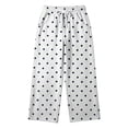 thumbnail image 5 of Dweltoz Women's Polka Dot Barrel Sweatpants Wide Leg Pants Drawstring Elastic Waist Loose Fit Casual Sweat Pants with Pockets Lounge Trousers,Gray XS, 5 of 5