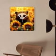 thumbnail image 4 of 14 Inch Wall Clock Battery Operated Square Clock Decorative for Office, Kitchen, Outdoor, Living Room，Panda Bear Sunflower Blossom Green Beautiful, 4 of 4