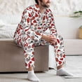 thumbnail image 7 of Fotbe Red Food Pattern Long Sleeve Pajama Set for Men,Sleepwear Set,2-piece Loungewear Set,Soft PJs Comfy Nightwear with Pockets-Large, 7 of 7