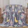 thumbnail image 1 of Qaailabf Luminous Polyester Fleece Blanket | Multicolor Design | Double-Sided Edging | Lightweight & Portable | No Shedding | 100x150cm | Cozy & Warm for Winter Use, 1 of 7