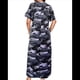 thumbnail image 2 of Vestido Camisero Informal de Verano para Mujer, Holgado, de Corta, Estilo Camuflaje, con Bolsillo Azul M, 2 of 8